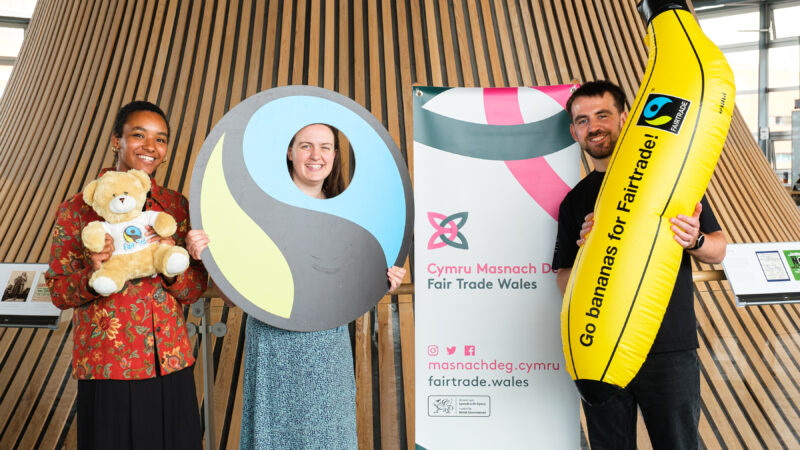 A picture of the Fair Trade Wales team, Tamika on the far left.